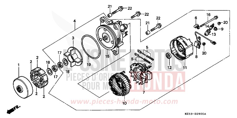 GENERATRICE de Gold Wing Aspencade PEARL ROYAL MAGENTA (RP151K) de 1993